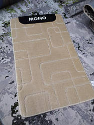 Комплект килимків для ванної Mono 60*100 та 60*50см з вирізом для унітазу Крем 0400 Туреччина