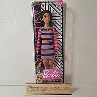 Барби Фешионистас # 147 каштановые волосы в полосатом платье Barbie Fashionistas Doll