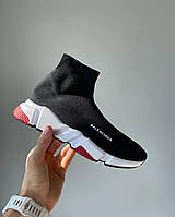 Кроссовки женские Balenciaga Speed Trainer черные с красным повседневные