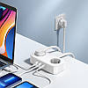Подовжувач із розетками та USB-портами зарядний пристрій Ugreen Power Strip 30W Diginest Life White (CD280), фото 3