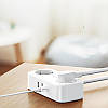 Подовжувач із розетками та USB-портами зарядний пристрій Ugreen Power Strip 30W Diginest Life White (CD280), фото 5