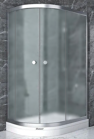 Душова кабіна асиметрична 120х80х190 см без піддону  права Shower saturn R  матове скло 5 мм