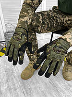 Тактические перчатки мультикам полнопалые. Защитные варежки мультикам камуфляж