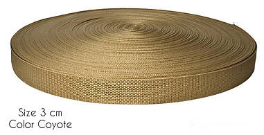 Ремінна стрічка Стропа Койот  30мм, рулон 100м