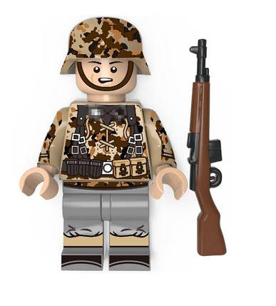 Військові фігурки, Німецький солдат з гвинтівкою №3 1шт, , BrickArms, фото 2