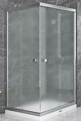 Душова кабіна 100x80x180 без піддону прямокутна Shower Titan  розсувна двері для душу матове скло 5мм
