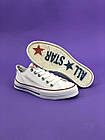 Кеди легкі класичні низькі Converse Chuck Taylor Конверси текстильні брендові білі чак тейлор, фото 3