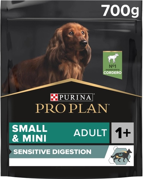 Сухий корм PRO PLAN Small&Mini Adult 1+ Sensitive Digestion для дорослих собак дрібних порід з чутливим травленням, з ягням 700 г