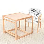 Дерев'яний дитячий стільчик для годування Quest Білий з чохлом, що миється ПВХ, фото 2