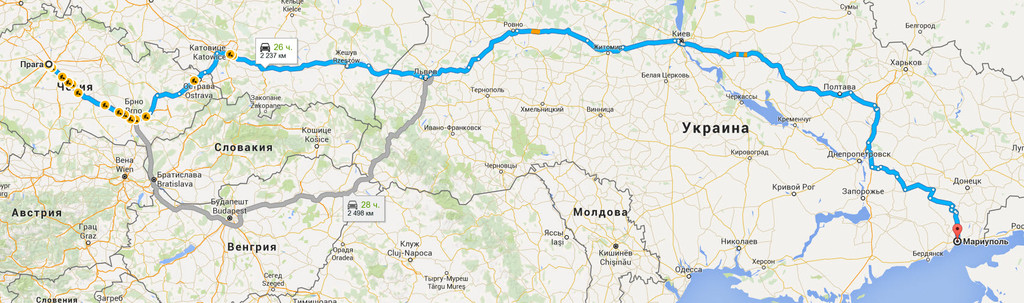 Прага → Мариуполь
