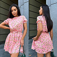 Цветочное летнее мини платье штапель Smmod8432