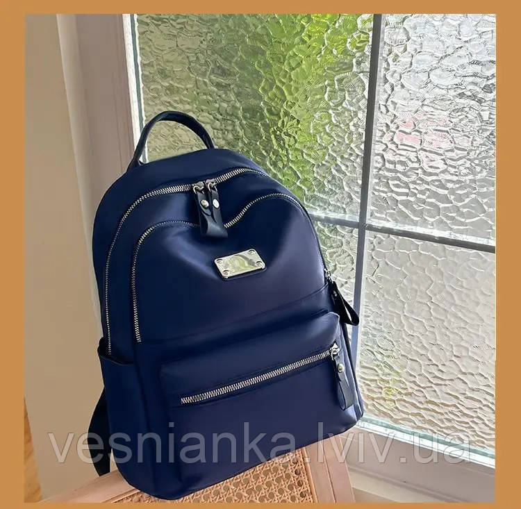 Рюкзак жіночий нейлоновий 34*30 см. Синій арт 1180-3