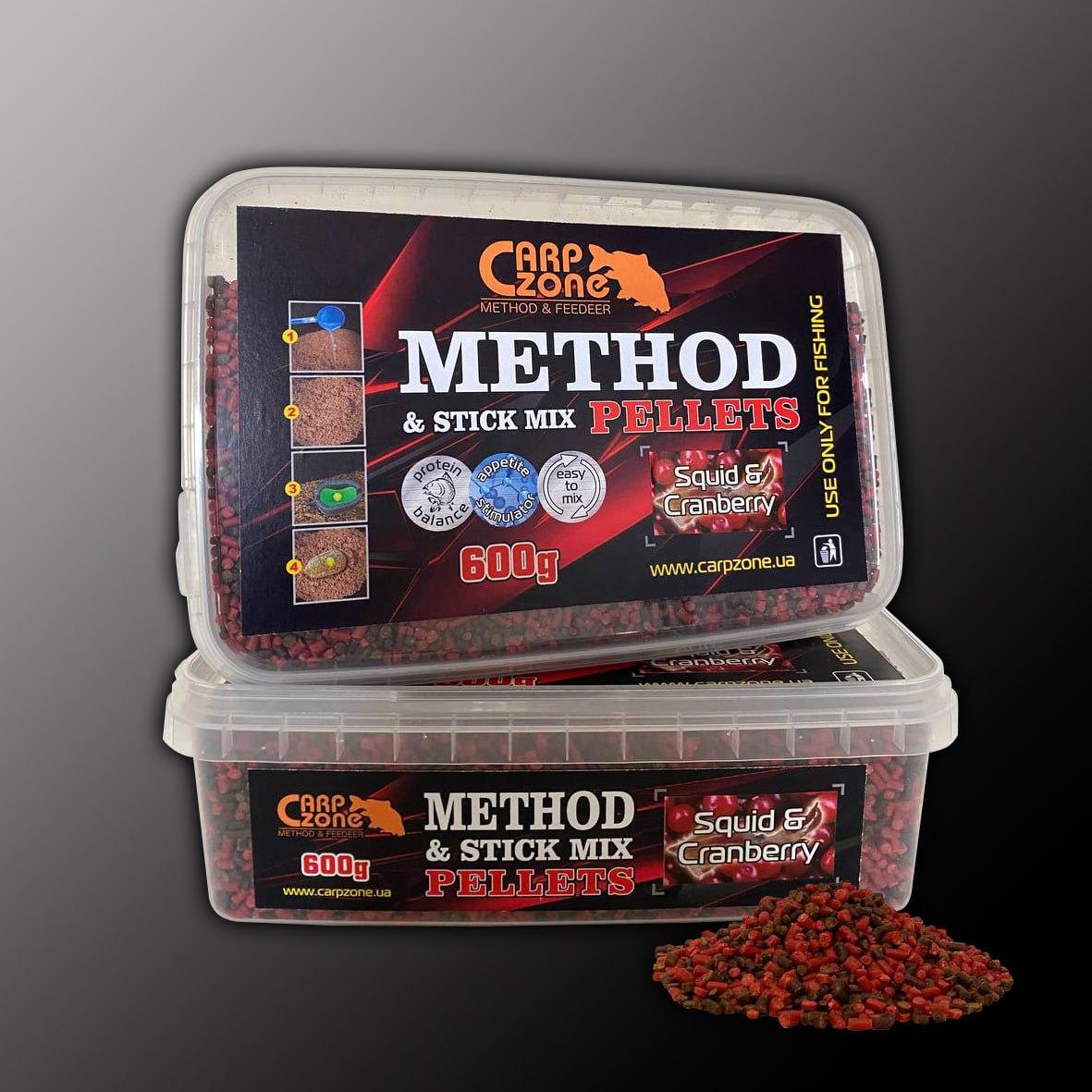 Метод пеллетс Method Pellets Squid & Cranberry (Кальмар і Журавлина) 600g 2-3mm