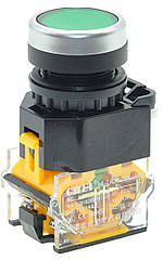 Кнопка перемикач двопозиційна миттєвої дії LA38-11 (Зелений)