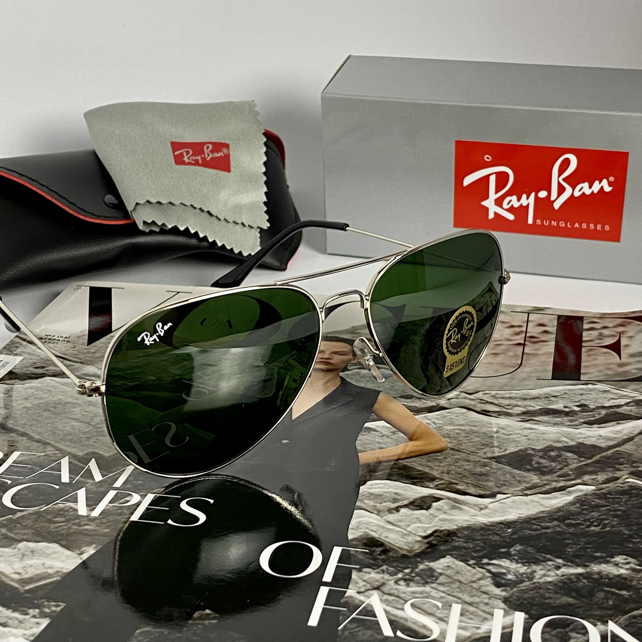 Сонцезахисні Окуляри Рей Бен Ray Ban Aviator RB3026 33 Каплі Скло (Osale)