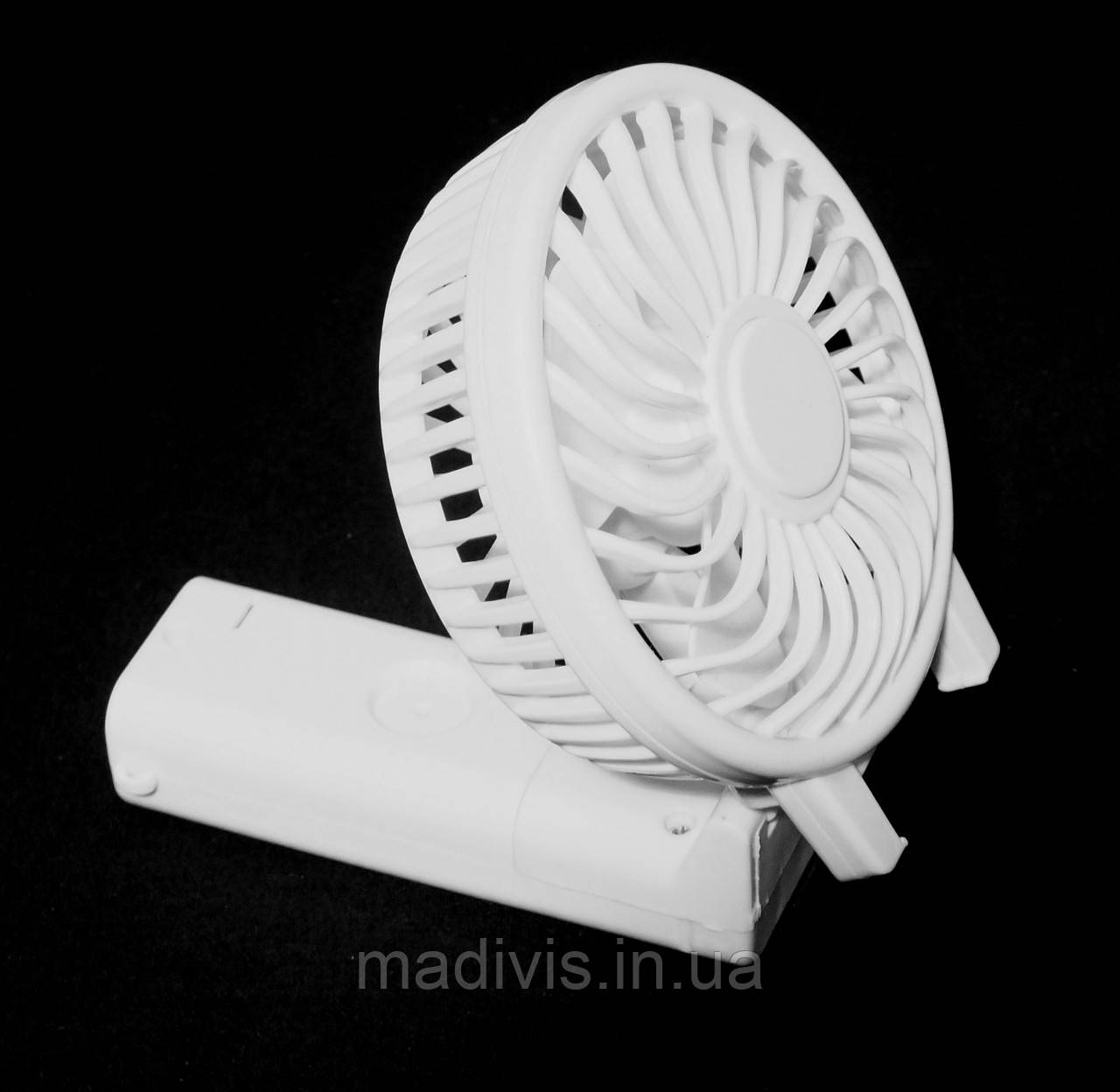 Портативний ручний USB мінівентилятор дитячий Mini Fan зі складаною ручкою, батарейки АА/акумулятори, фото 1