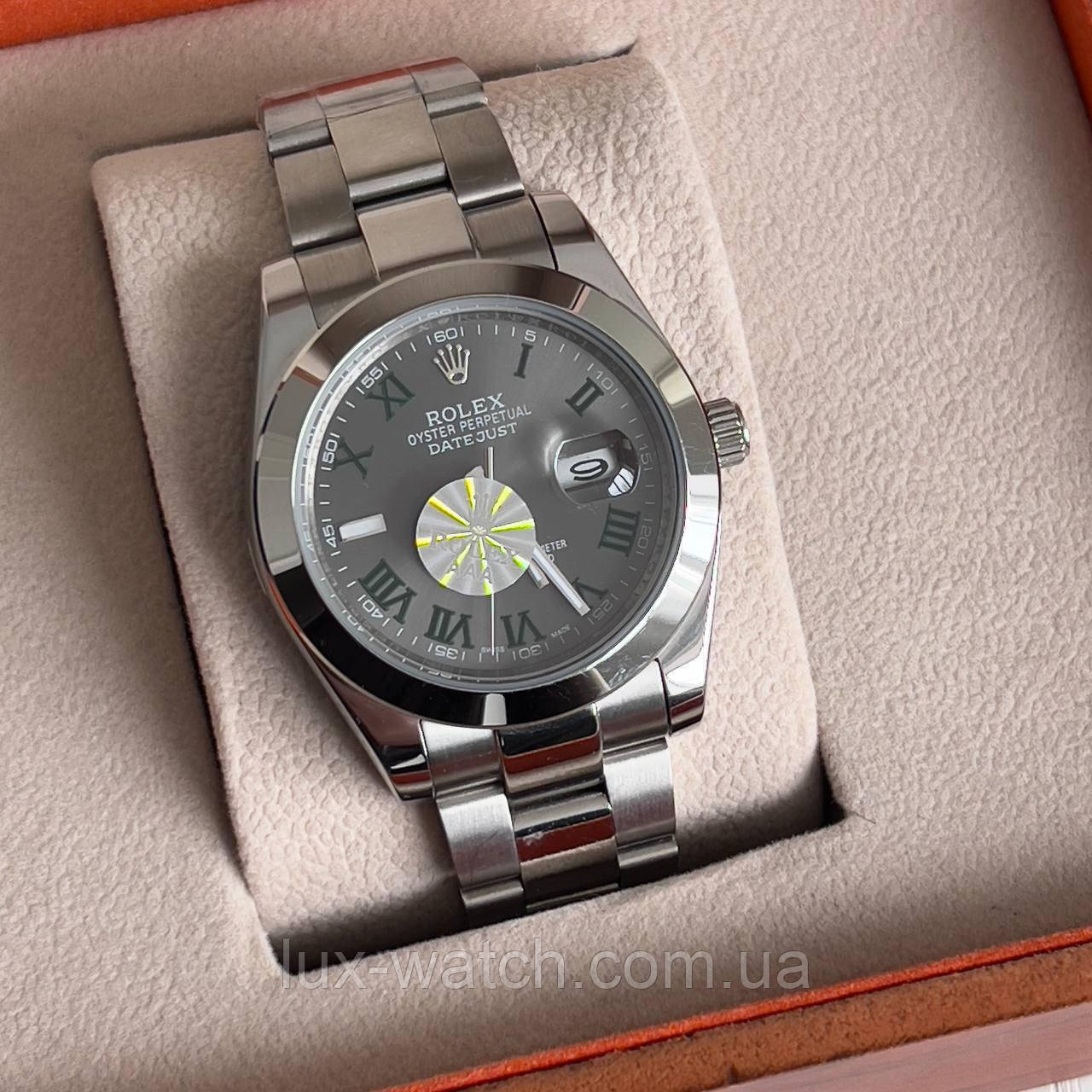 Годинник Rolex Datejust Silver-Gray преміального ААА класу