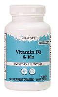 Витамин К2 Д3 60 жеват табл вишня (США) Vitacost vitamin K2 D3 Chewable