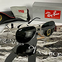 Сонцезахисні Окуляри Рей Бен Ray Ban Aviator RB3026 33 Срібло Чорні Скло (Osale)