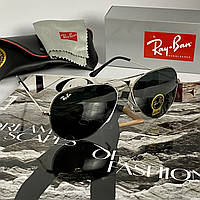 Сонцезахисні Окуляри Рей Бен Ray Ban Aviator RB3025 33 Срібло Чорні Скло (Osale)