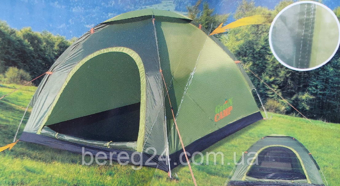 Намет тримісний хакі Green Camp 1012