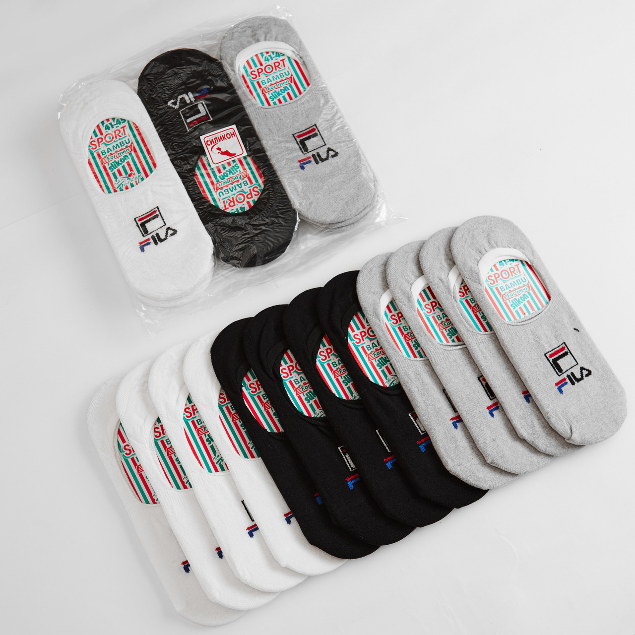 Короткі чоловічі шкарпетки слІди Fila . Низькі чоловічі шкарпетки під кроси. Слідки шкарпетки чоловічі Філа, фото 1