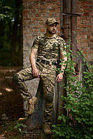Армейский мужской комплект пиксель штаны + футболка, Форма тактическая Pixel полевая