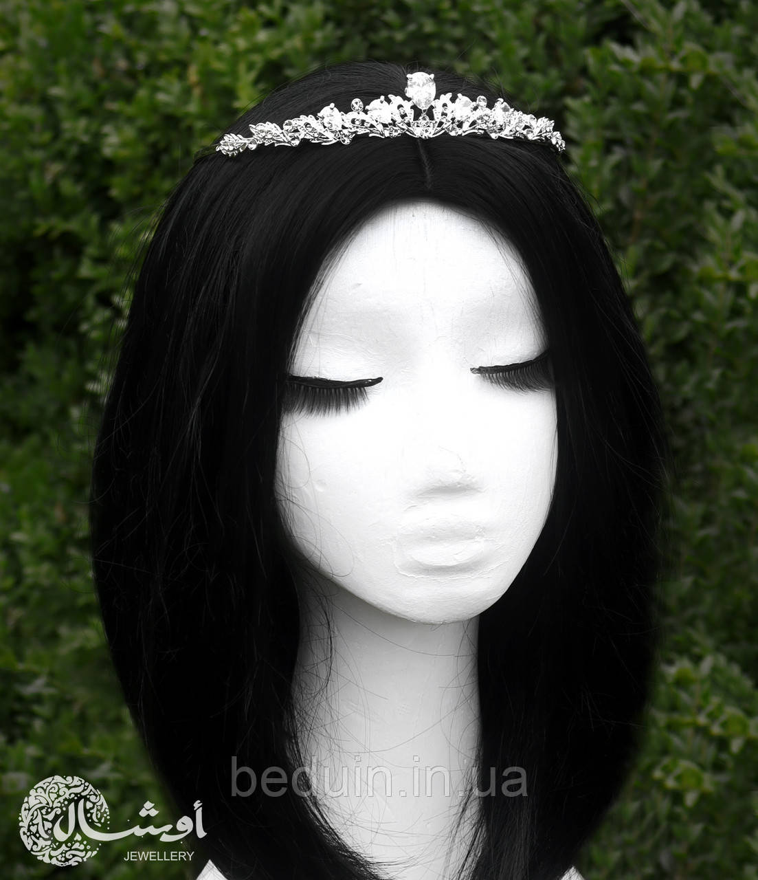 Ніжна срібна Корона діадема з кришталями "Sofia" — для фотосесії Aushal Jewellery