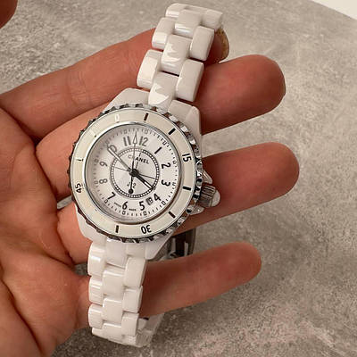 Жіночий преміальний годинник Chanel J12 White