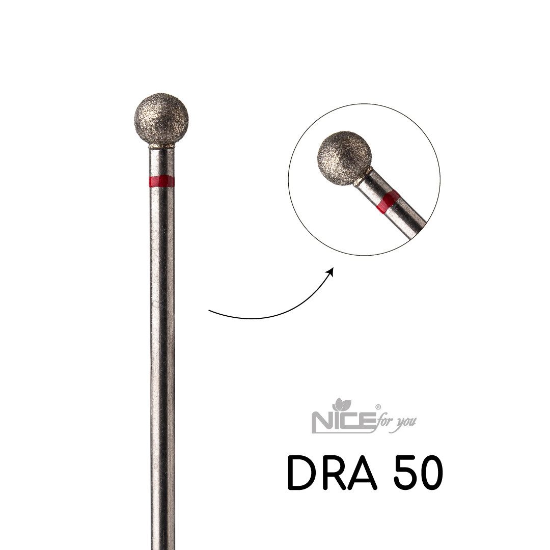 Фреза алмазна Nice for you КУЛЯ DRA 50 Червона, фото 1