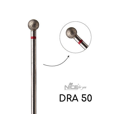 Фреза алмазна Nice for you КУЛЯ DRA 50 Червона