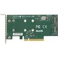 Плата расширения Supermicro PCIe x8 for SSD 2x m.2 NVMe (AOC-SLG3-2M2)