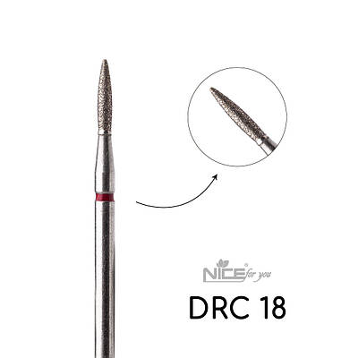 Фреза алмазна Nice for you ПОЛУМ’Я DRС 18 Червоне