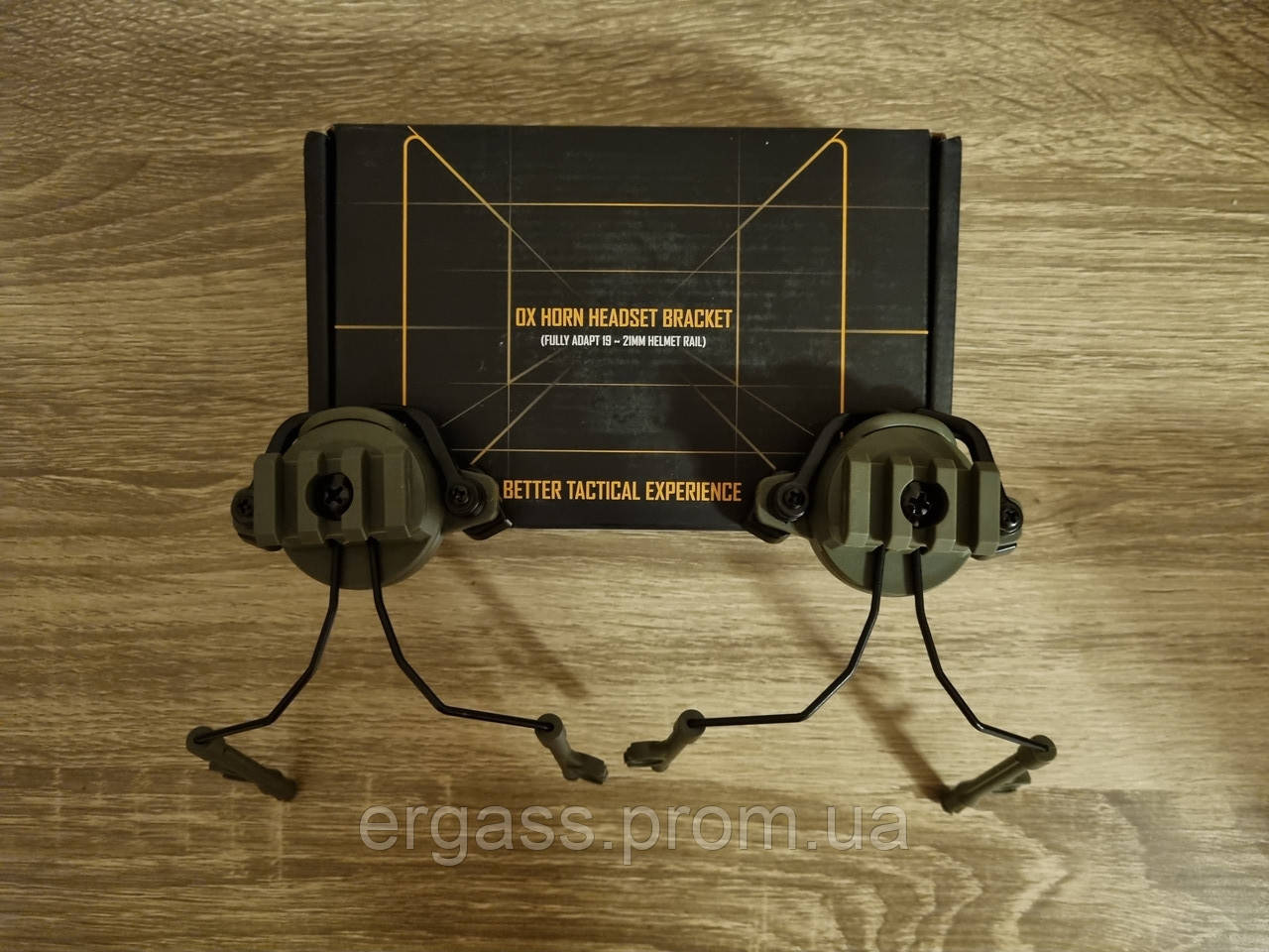 Адаптер кріплення вусики олива на шолом койот для тактичних навушників