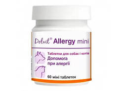 Dolfos Dolvit Allergy mini, Доввіт Алерджі міні, таблетки під час алергії в собак і кішок, 60 табл.