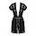 Сатиновий халат Obsessive 810-PEI, чорний SM, фото 4