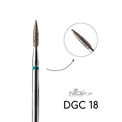 Фреза алмазна Nice for you ПОЛУМ’Я DGС 18 Зелене
