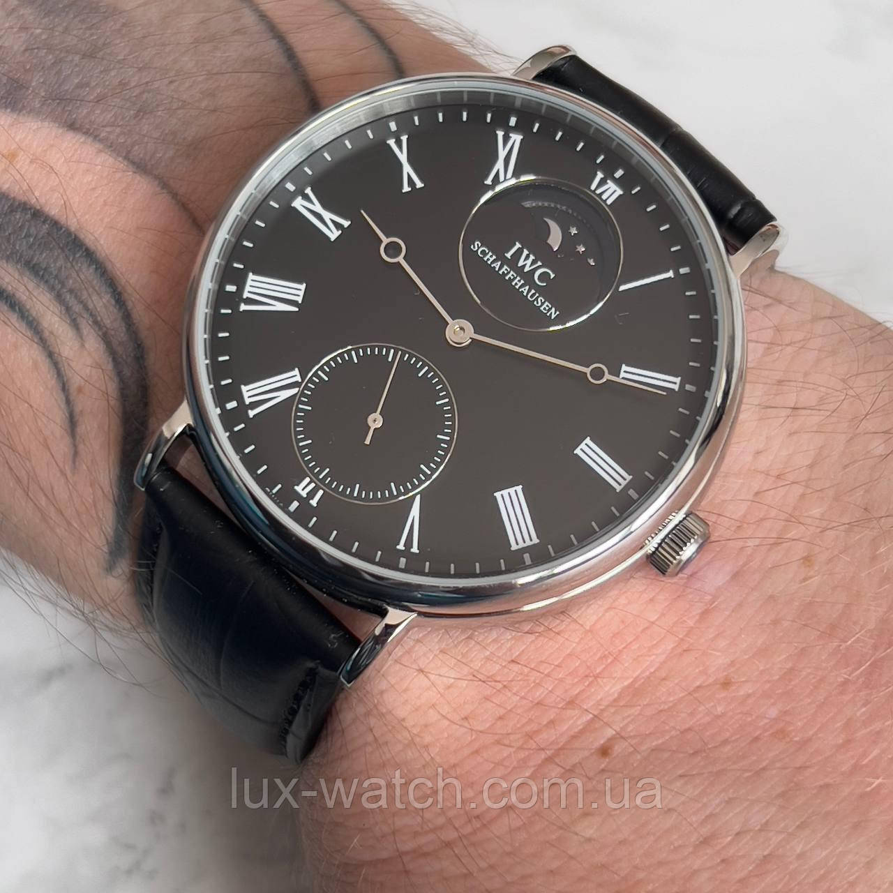Зовнішній чоловічий годинник I.W.C. Schaffhausen Black-Silver
