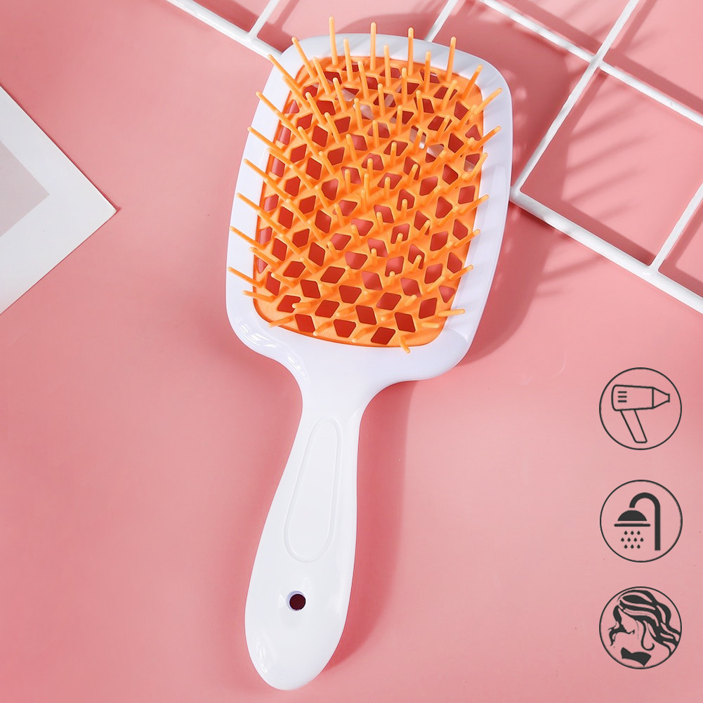 Масажний гребінець для розплутування волосся Superbrush Janeke Біло-жовтогарячий, щітка для волосся (гребінець) (ST)