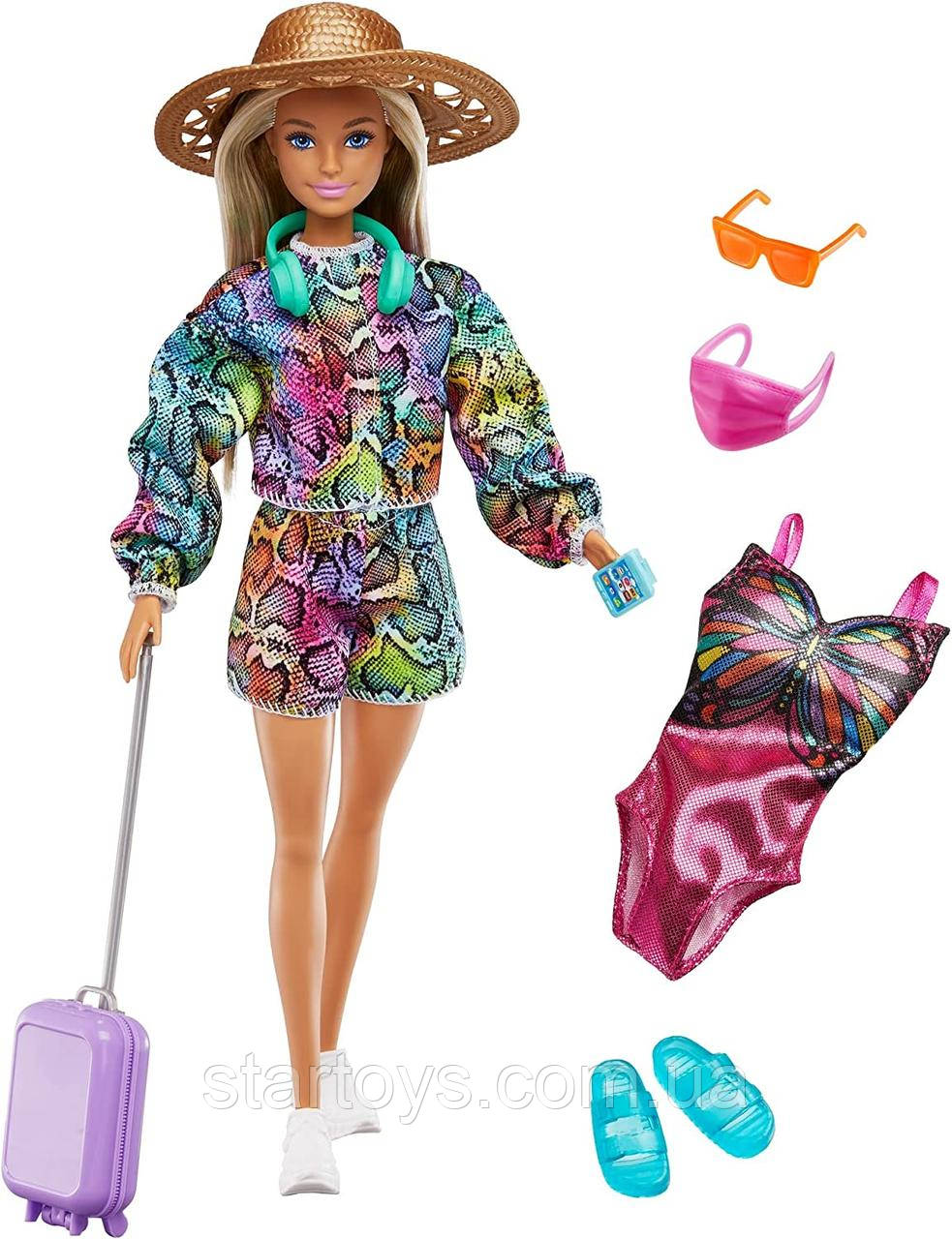 Барбі літній відпочинок з валізою HGM54 Barbie Holiday Fun Summer Travel Doll