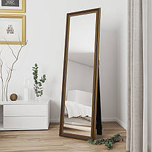 Дзеркало підлогове в спальню Black Mirror в коричневій багетній рамі 170х50
