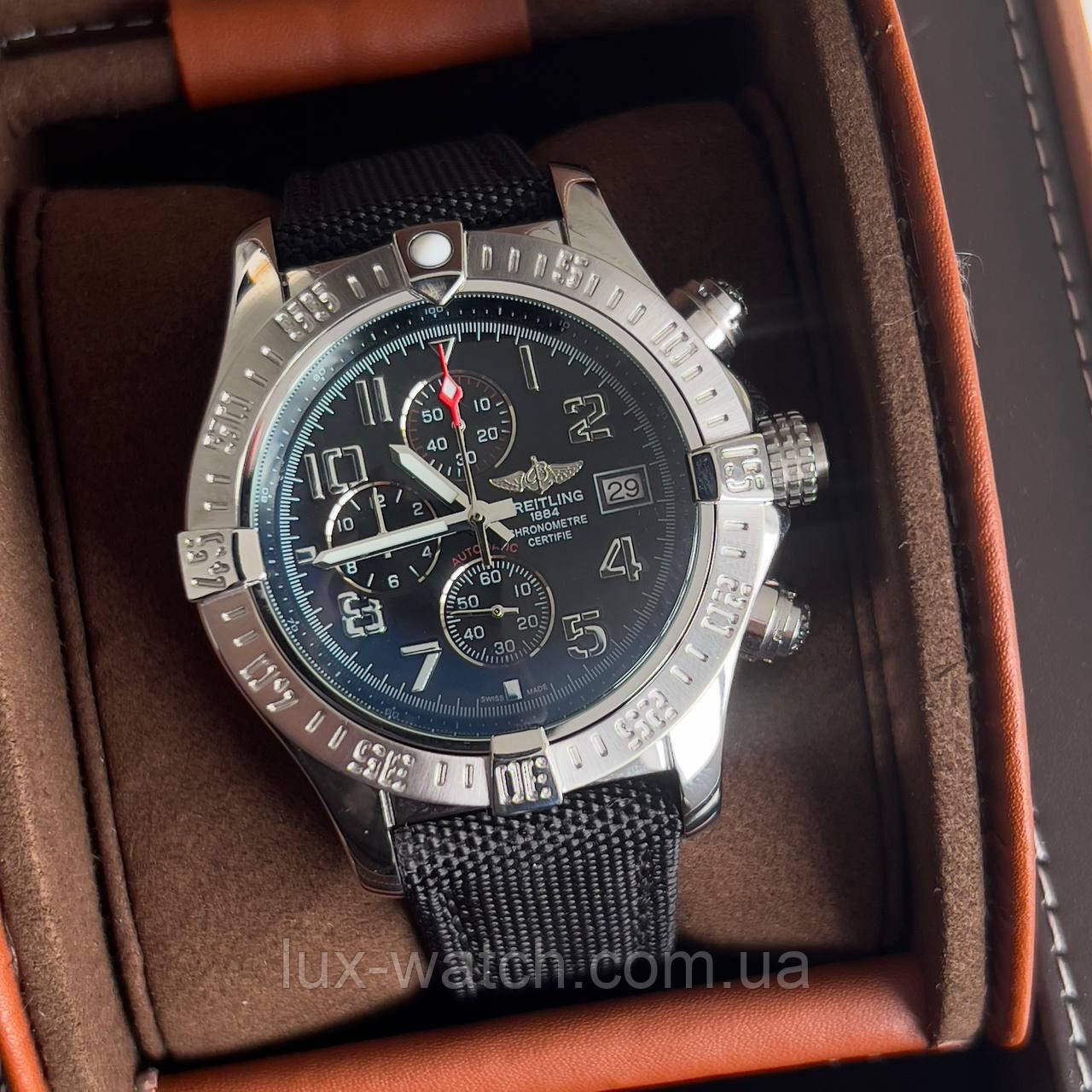 Годинники Breitling 1884 Silver-Black преміального ААА