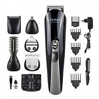 Профессиональная акумуляторная машинка для стрижки волос головы, триммер для усов и бороды KEMEI KM-600 V&Vsft