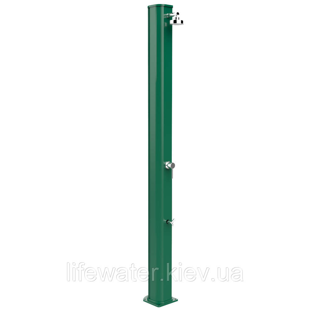 Душ сонячний Aquaviva Big Jolly алюмінієвий з мийкою для ніг, зелений A320/6016, 35 л, фото 1