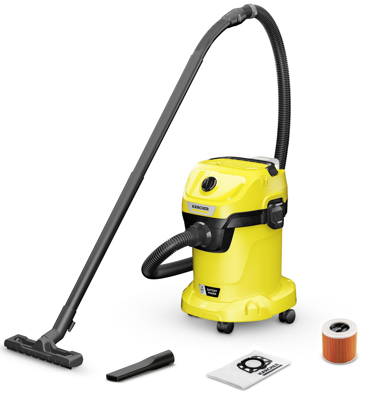 Karcher Пилосос WD 3-18 господарьский, акумуляторний, 17л, 18В, без АКБ и ЗП