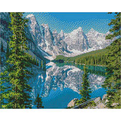 Алмазна картина Strateg ПРЕМІУМ Засніжені гори розміром 40х50 см (L-361)