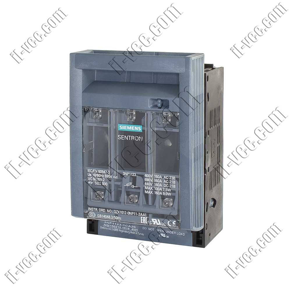 Роз'єднувач-запобіжник Siemens 3NW7211, 1P, 100A, 690V для циліндричних запобіжників разм. 22x58mm