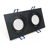 Алюминиевый поворотный светильник Feron DL6222 черный (встраиваемый потолочный) квадрат