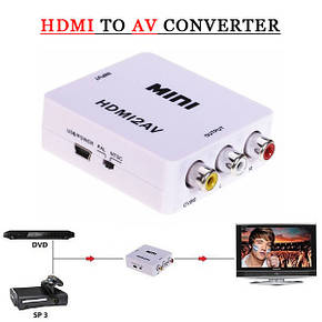 Перехідник-конвертер HDMI гніздо-3RCA гніздо, фото 3