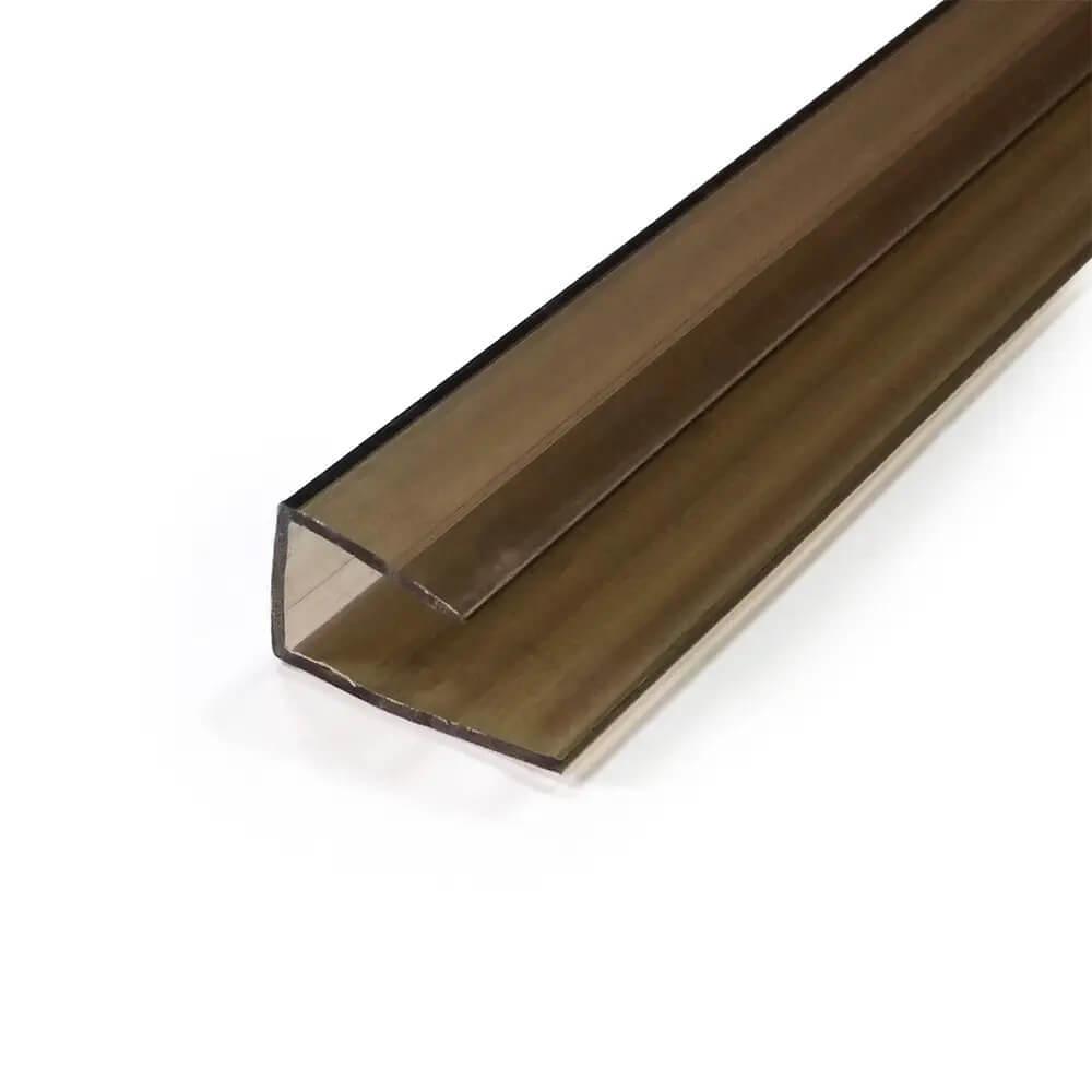 Купить Пластиковый торцевой профиль (бронза) для поликарбонатных листов ...